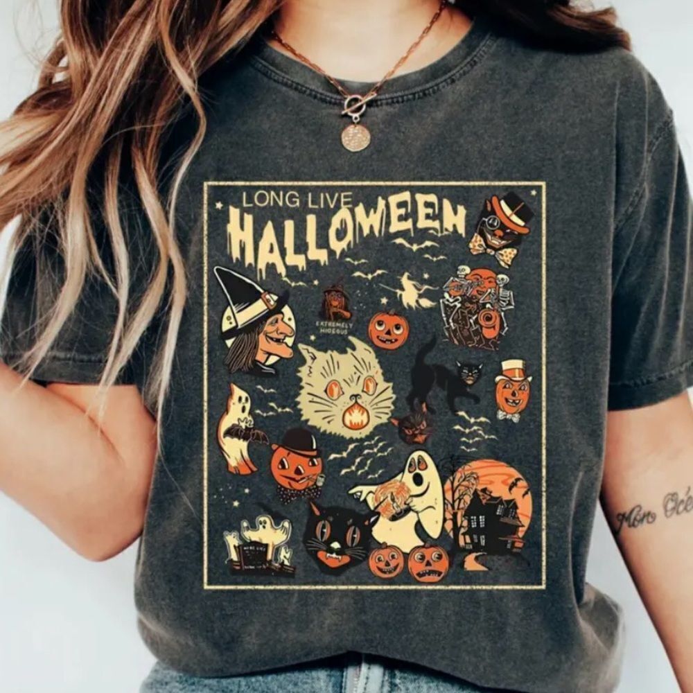 ‘Long Live Halloween’ Vintage Halloween Tee Shirt